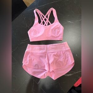 Lululemon Speed Up Low-Rise Lined 2.5” & Energy Sports Bra - Pink - Size 4!